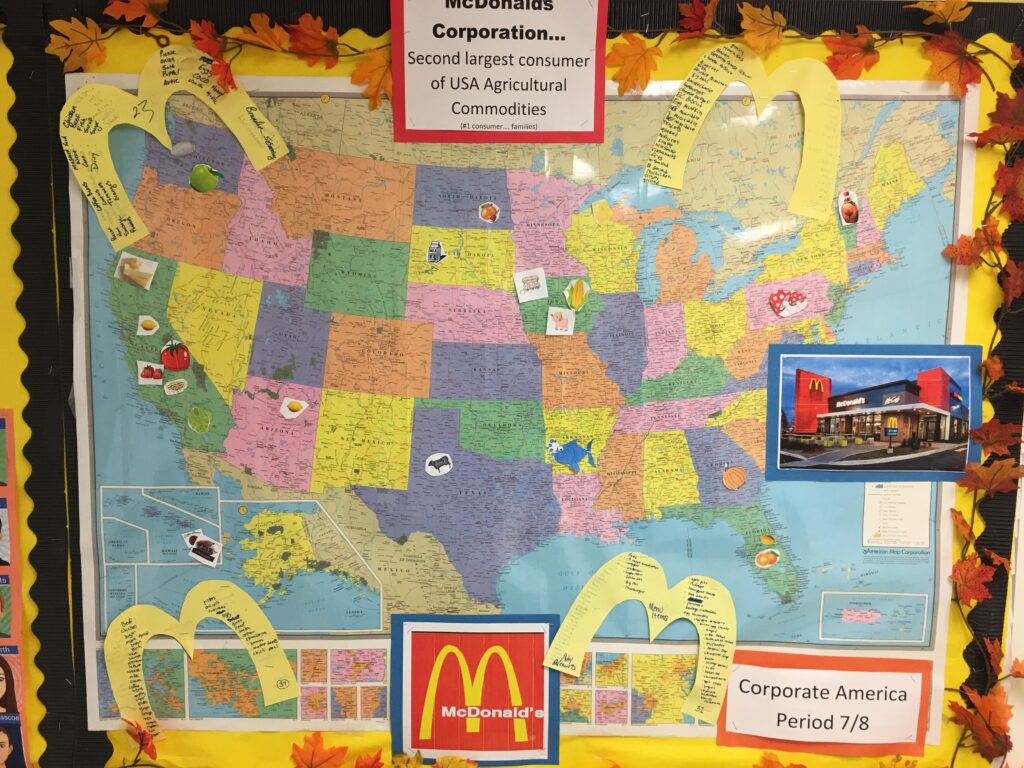 A map of the united states with mcdonald 's on it.