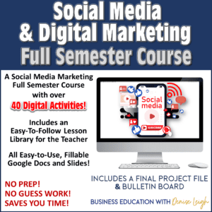 Social media marketing semester course with activities.