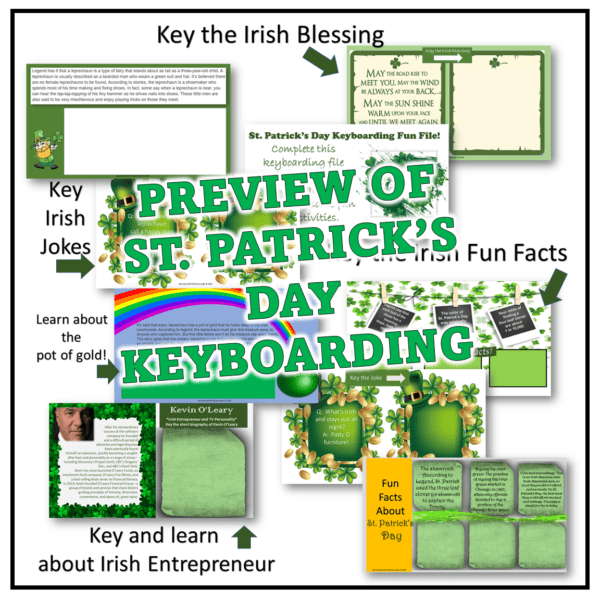 A st. Patrick 's day keyboarding activity