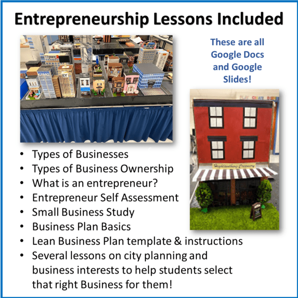 Entrepreneurship lessons for google slides and google classroom