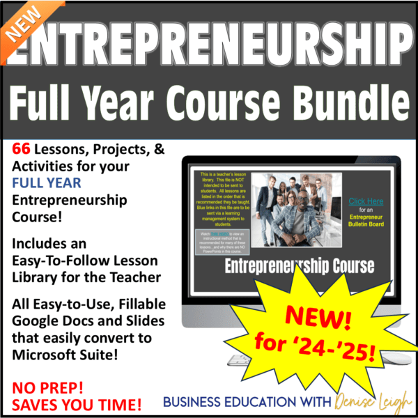 A full year course bundle for entrepreneurship