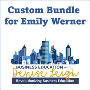 A picture of the city skyline with the words " custom bundle for emily werner ".