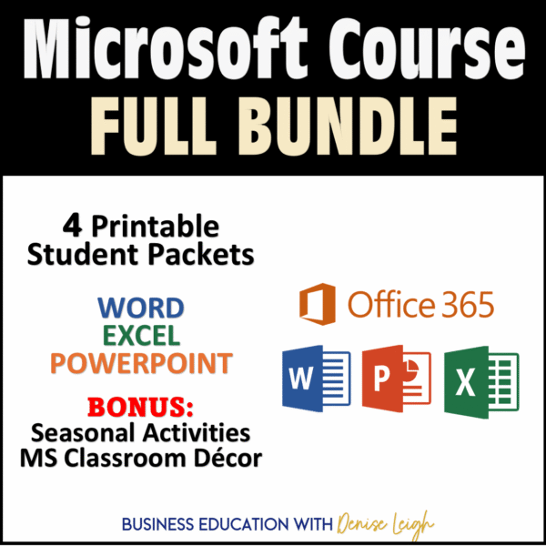 Microsoft Office 365 Course BUNDLE - WORD, POWERPOINT, EXCEL Computer ...