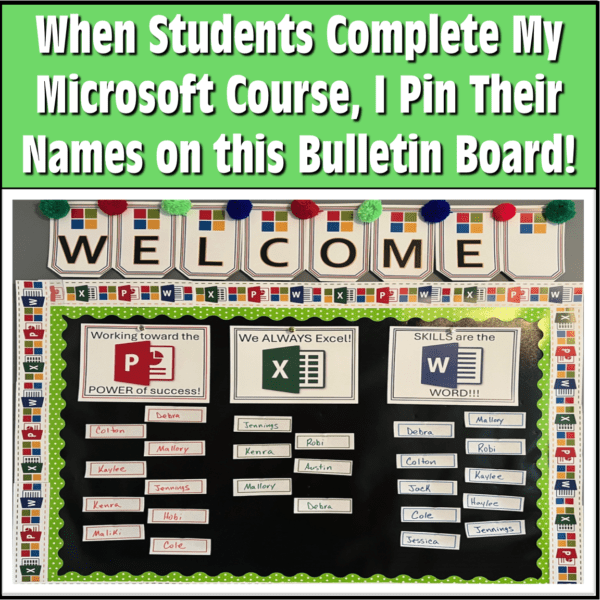 A bulletin board with the word welcome on it.