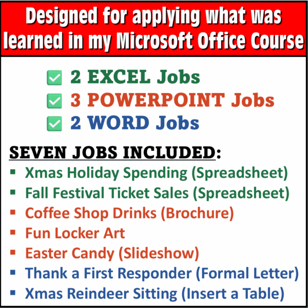 Microsoft Office Course - WORD, POWERPOINT, EXCEL - 7 Fun & Seasonal ...