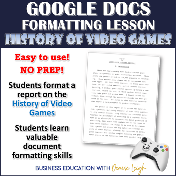 Google Docs Formatting Lesson