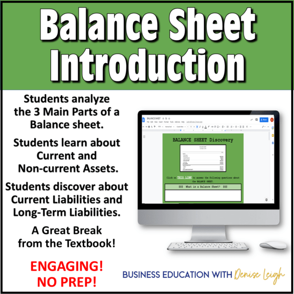 Balance Sheet Introduction lesson