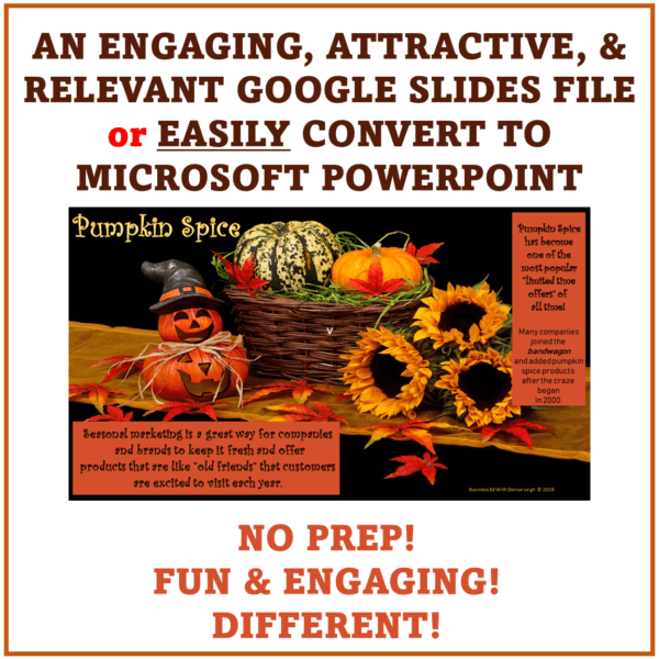 Pumpkin Spice Seasonal Marketing Class & Economics Case Study Activity Lesson - Image 2