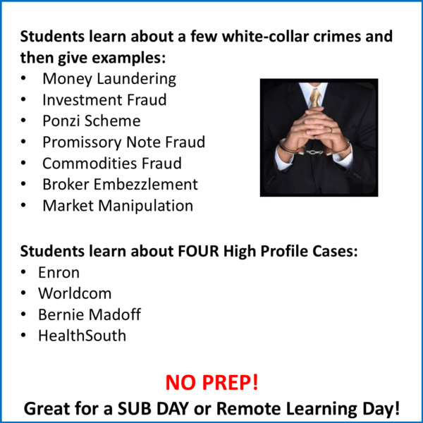 White Collar Crime - Business Law Class Digital Activity Lesson - Image 2