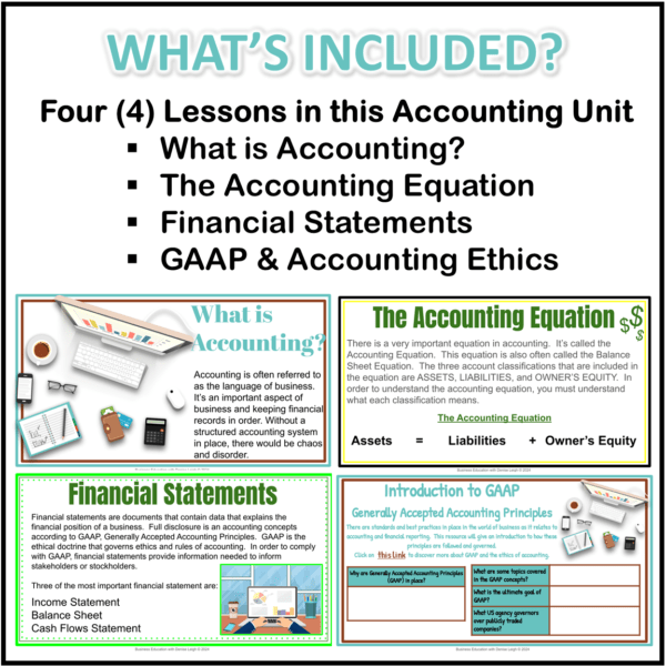 Introduction to Accounting Lesson Unit