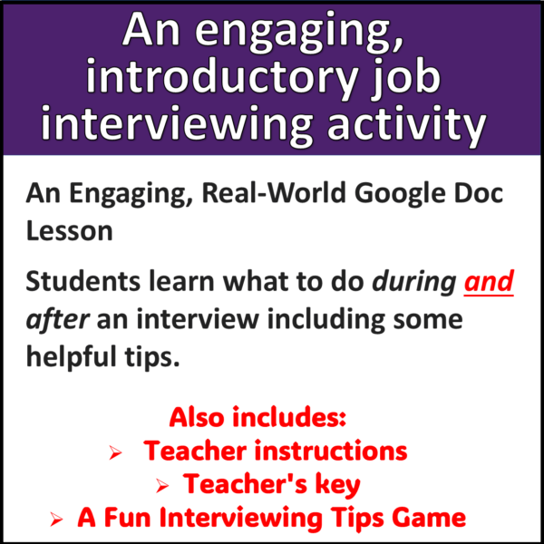 Job Interviewing Tips lesson