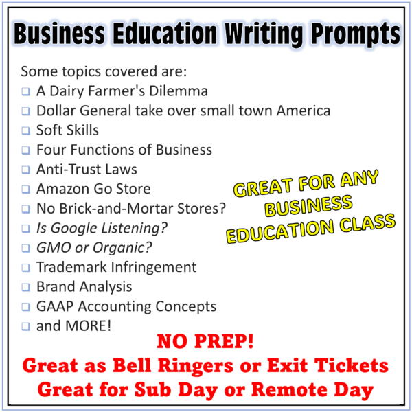 Business Education Writing Prompts