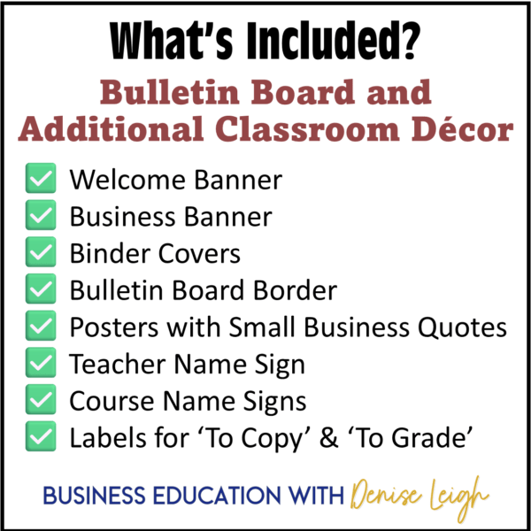 Business Education Class Bulletin Board & Classroom Décor Set | Back to School - Image 2