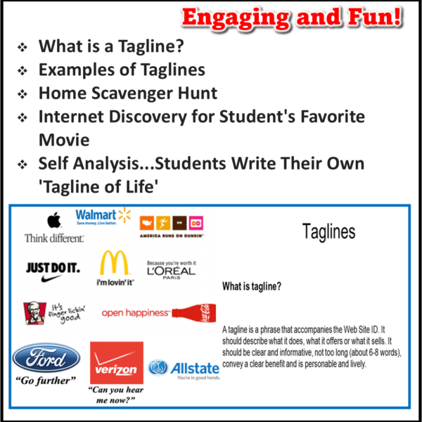 Promotion Marketing Class Activity_Purpose of Taglines