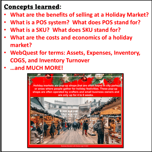 Business of Holiday Markets Lesson