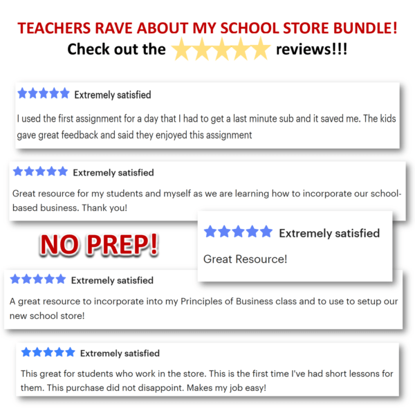 School Store Lessons Bundle