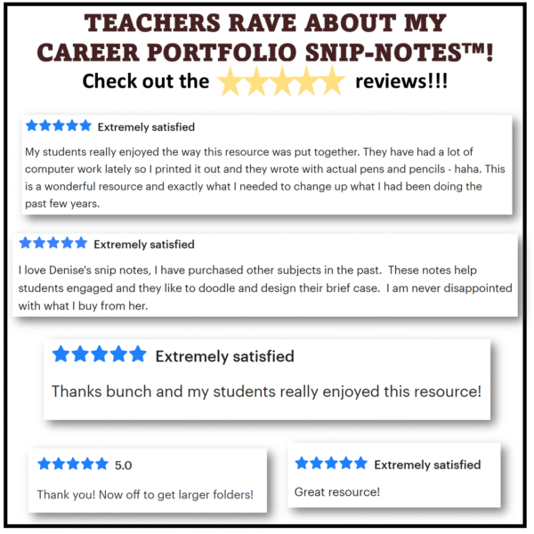 Career Portfolio Snip Notes