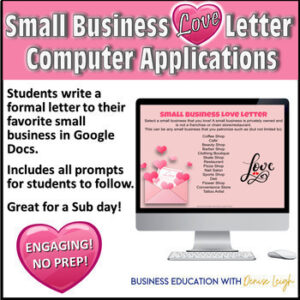 Small Business Love Letter Writing Activity