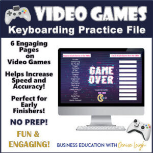 Video Games Keyboarding Typing Fun File