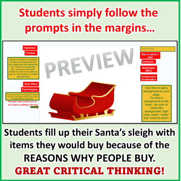 Christmas Holiday Consumer Behavior Activity