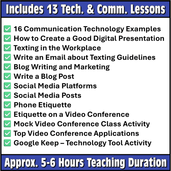 Technology and Communication lesson