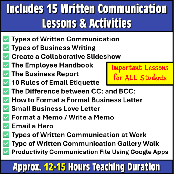 Written Communication Lessons