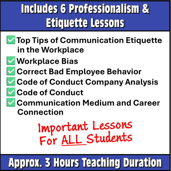 Professionalism and Etiquette Lessons