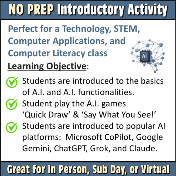Artificial Intelligence AI Intro Lesson - Technology STEM Computer ...