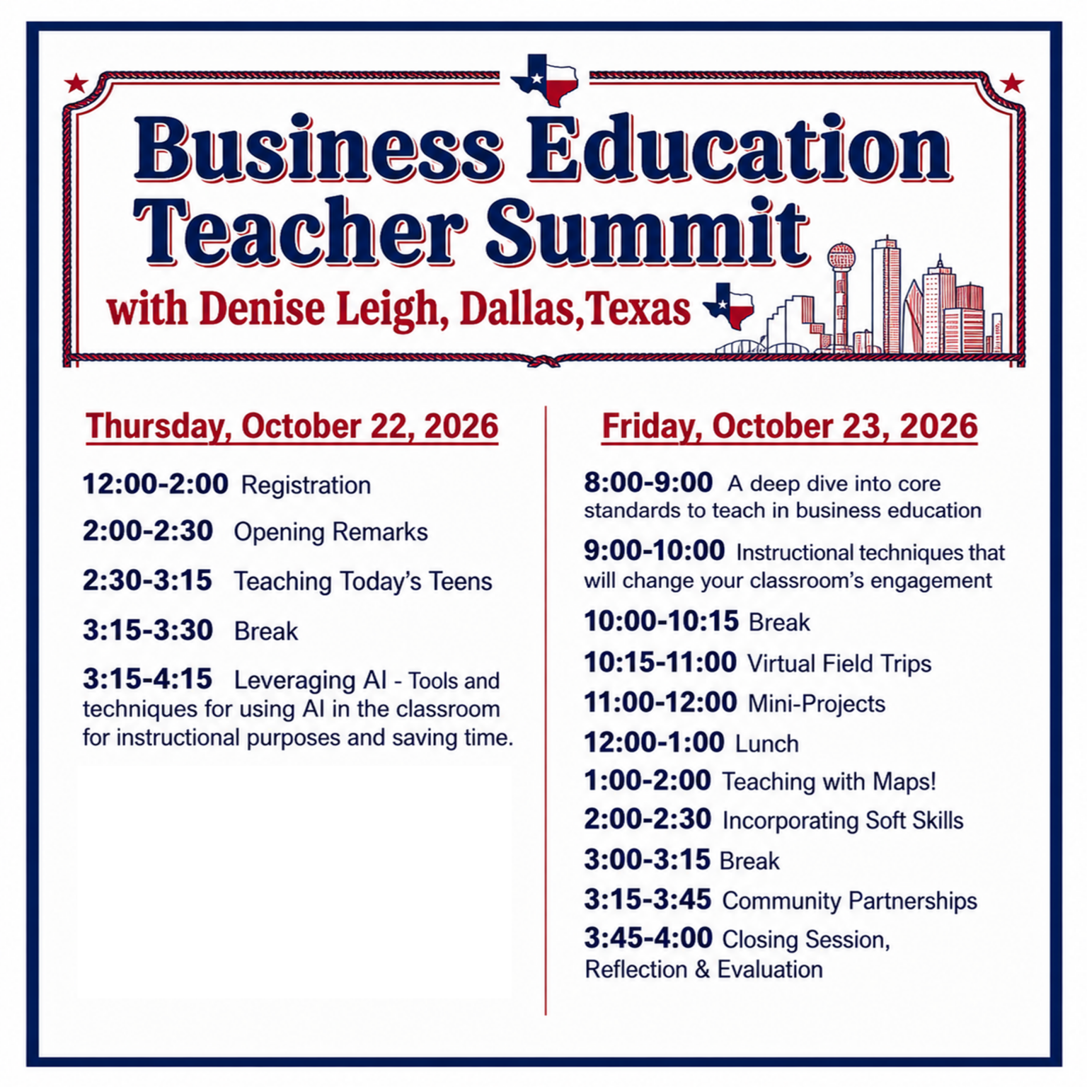 Denise Leigh Business Education Teacher Summit
