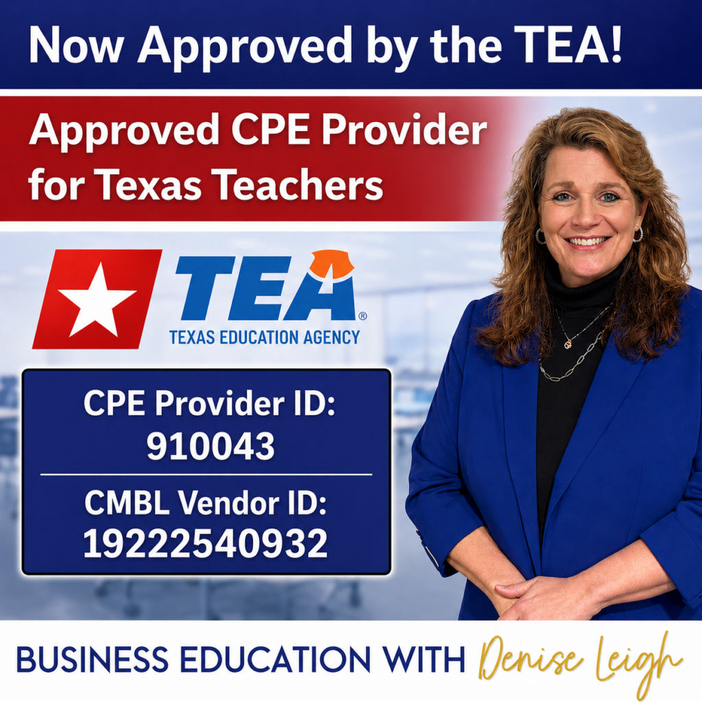 CPE Professional Development for Business Education Teachers in Texas