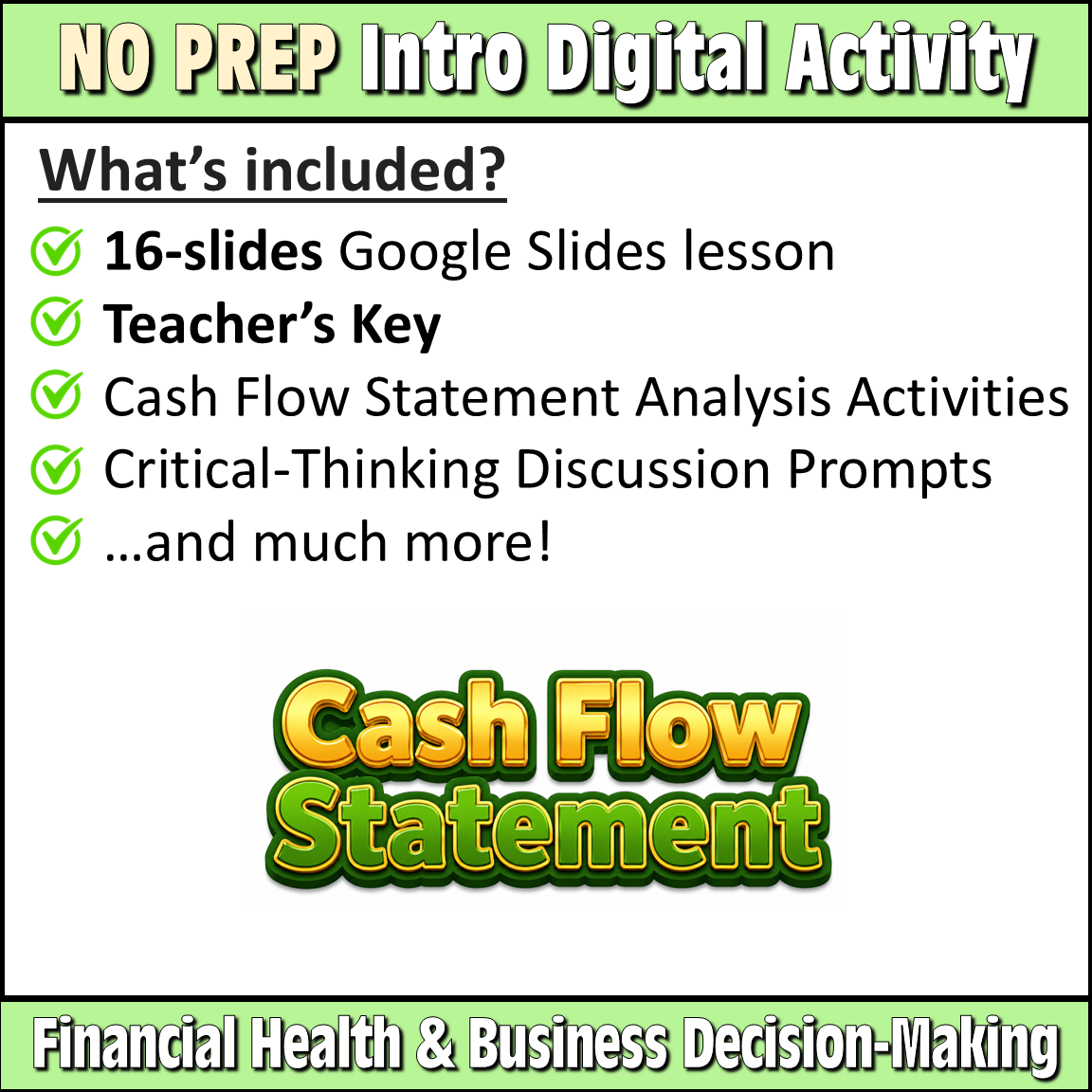 Cash Flow Statement Analysis Lesson