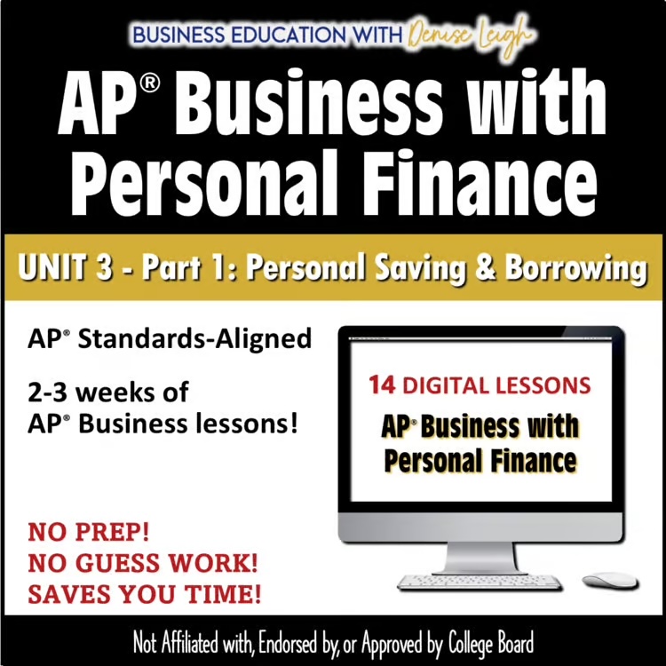 AP Business with Personal Finance - Unit 3 - Part 1 lessons