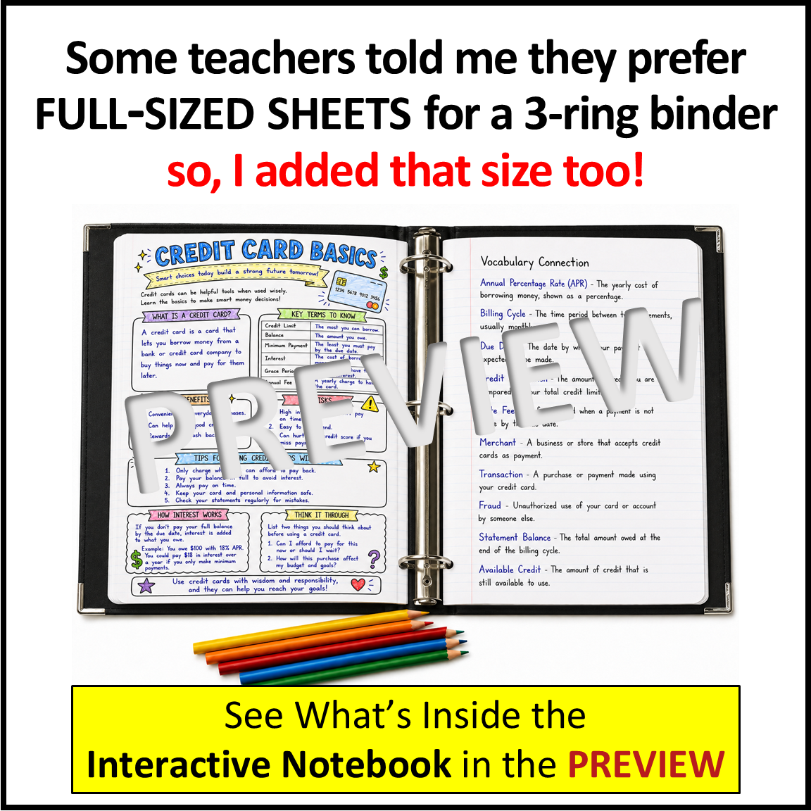Personal Finance Interactive Notebook