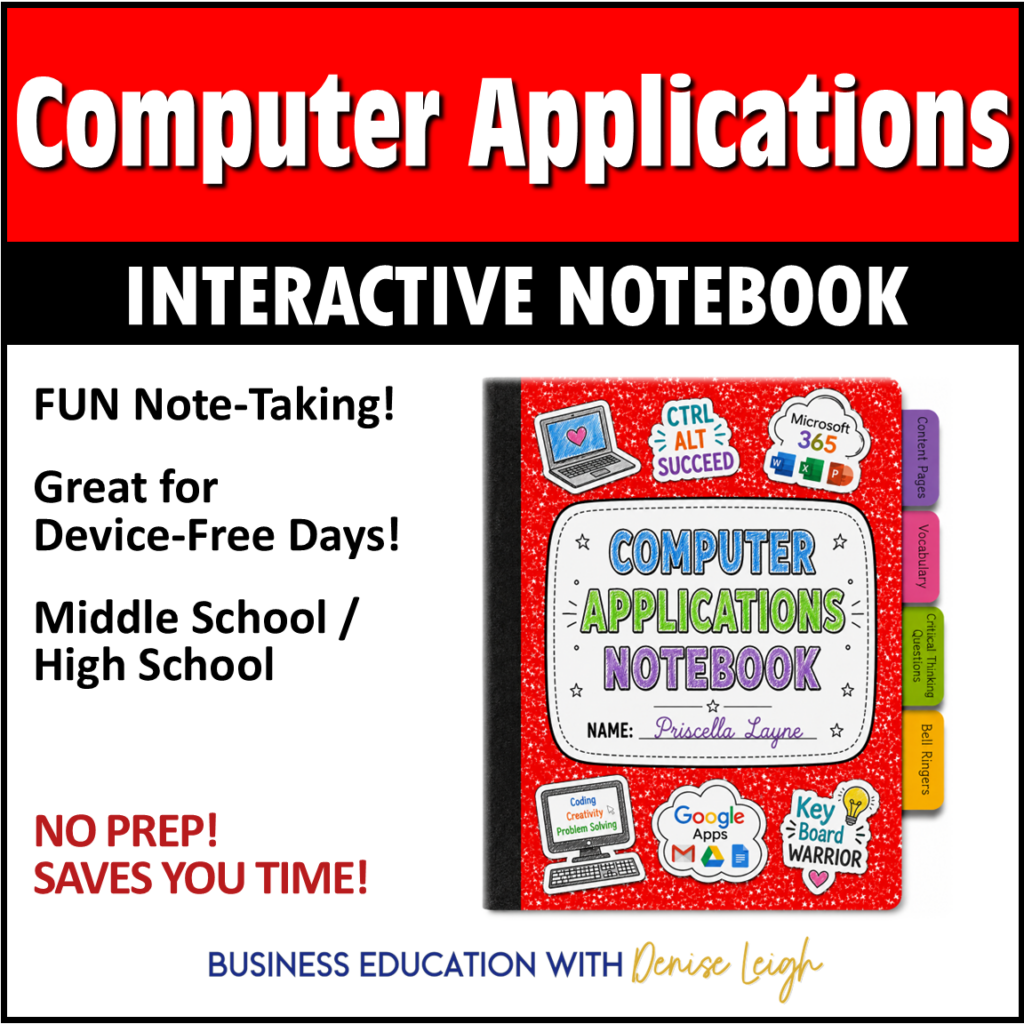 Computer Applications Interactive Notebook